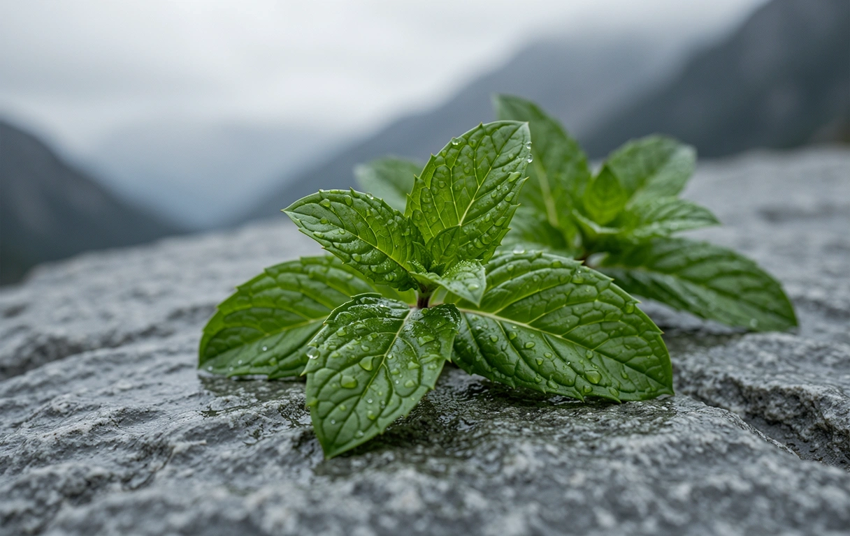 Frische alpine Kräuter